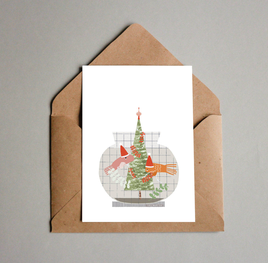 Ansichtkaart - Kerstkom