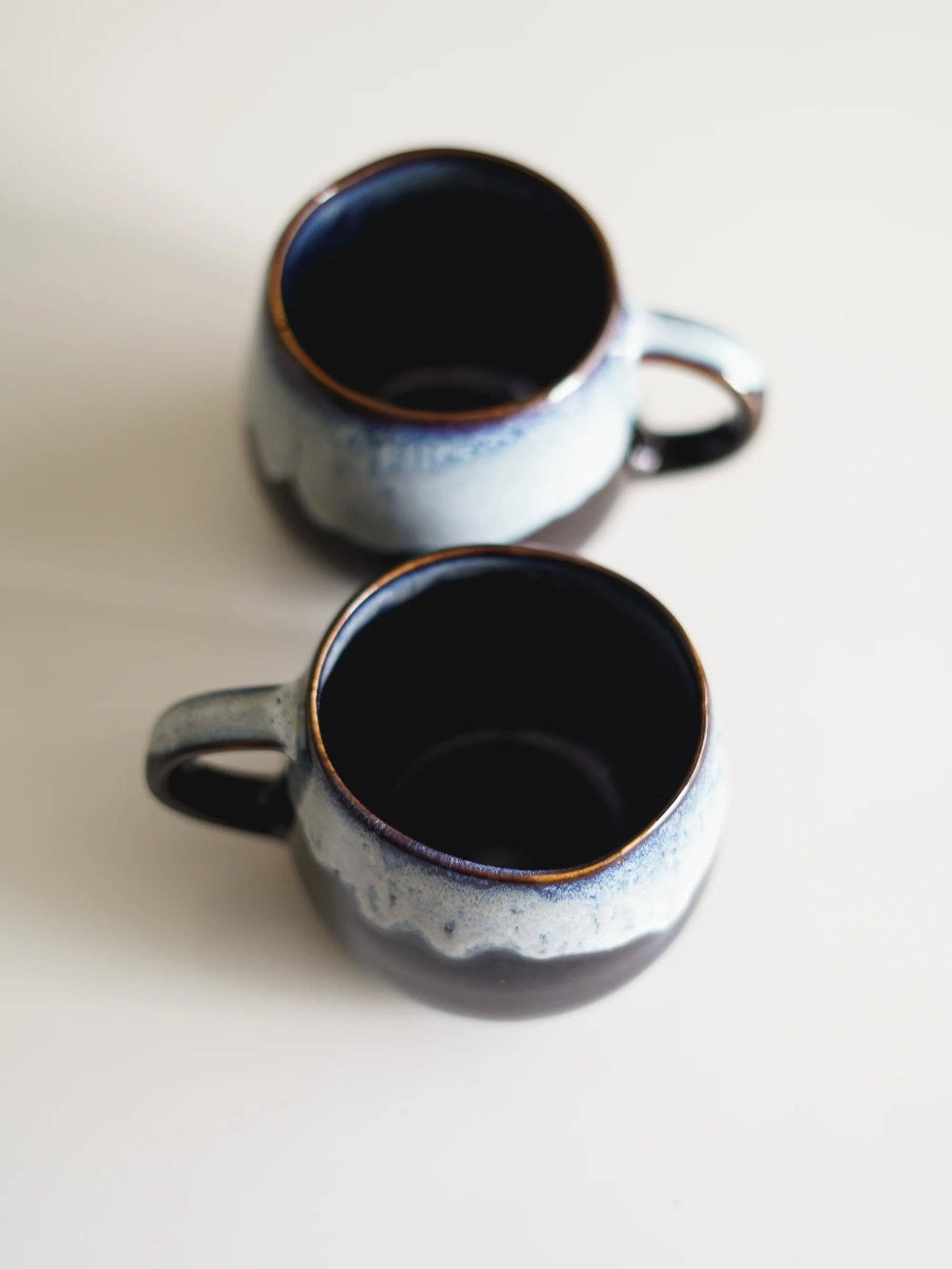 Handmade Ceramic Mug - Universe - Dark & Light Blue - 290ml