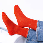 Combed Cotton Socks - Orange - One size: 37/40 - Harman Shop & Atelier