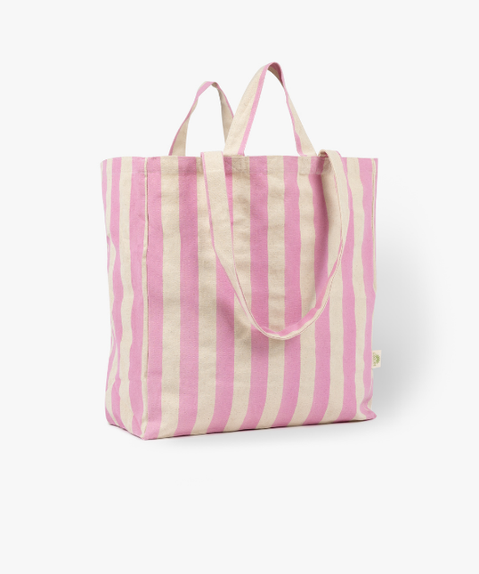 Organic Tote - Stripes - Pink - Harman Shop & Atelier