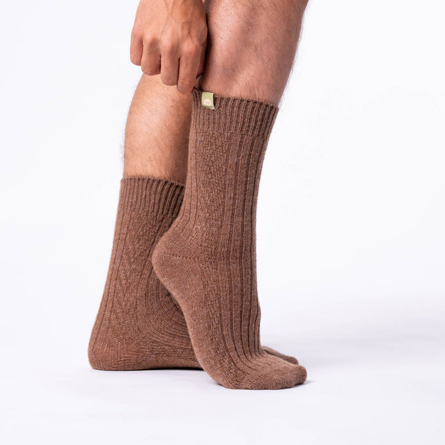 Wool Socks - Brown - One size: 41/46 - Harman Shop & Atelier