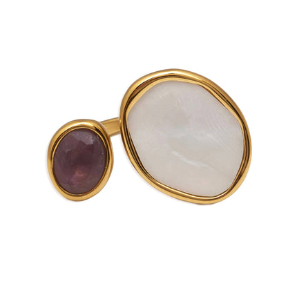 Adjustable Ring with Mineral Stones