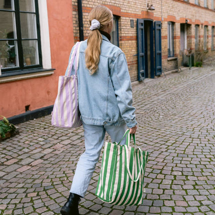 Organic Tote - Stripes - Pink - Harman Shop & Atelier