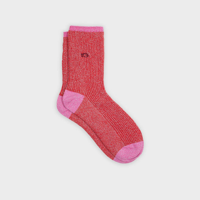Glittery Socks - Vintage Red - One size: 37/40 - Harman Shop & Atelier