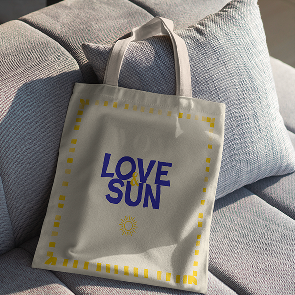 100% Cotton Tote Bag - "Love&Sun"