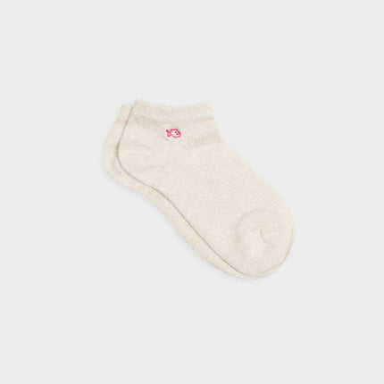 Glittery Ankle Socks - Beige - One size: 37/40