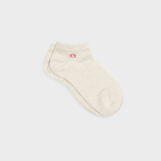Glittery Ankle Socks - Beige - One size: 37/40