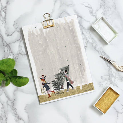 Postcard - Christmas - Shopping Cart - Harman Shop & Atelier