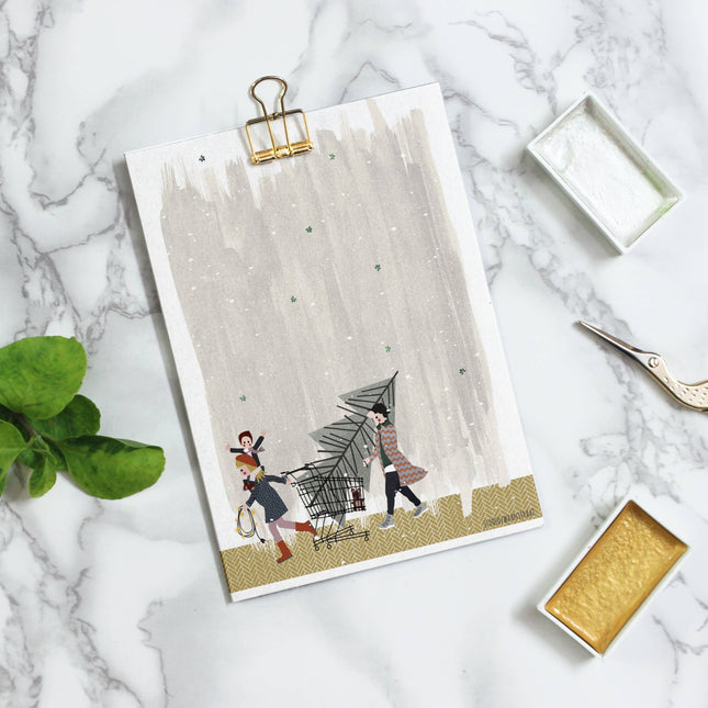Postcard - Christmas - Shopping Cart - Harman Shop & Atelier