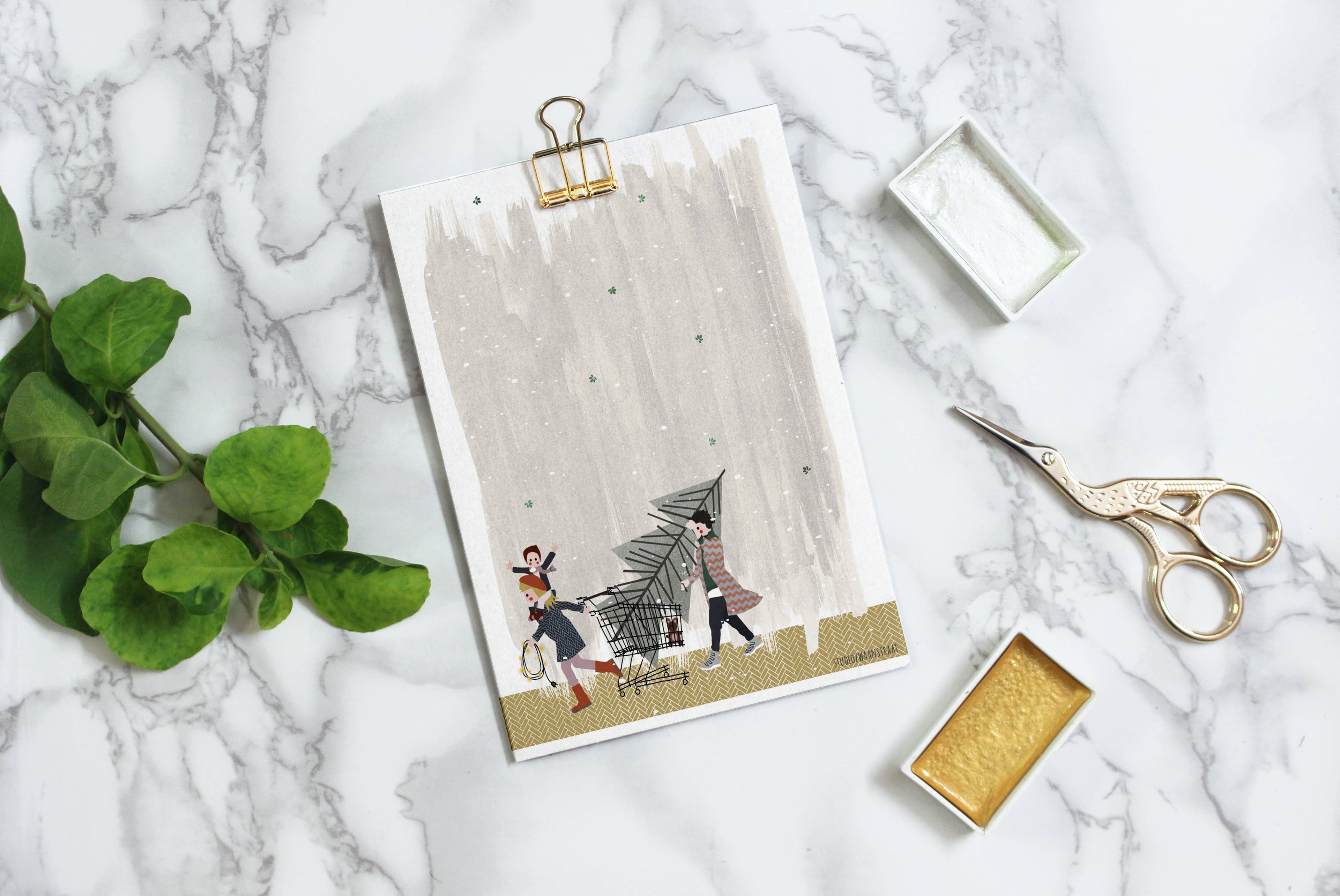 Postcard - Christmas - Shopping Cart