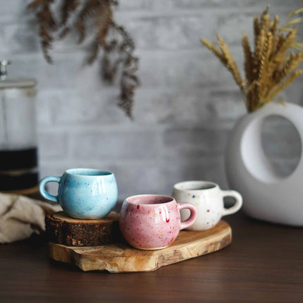 Handmade Ceramic Coffee Cup - Rainbow - 100mL