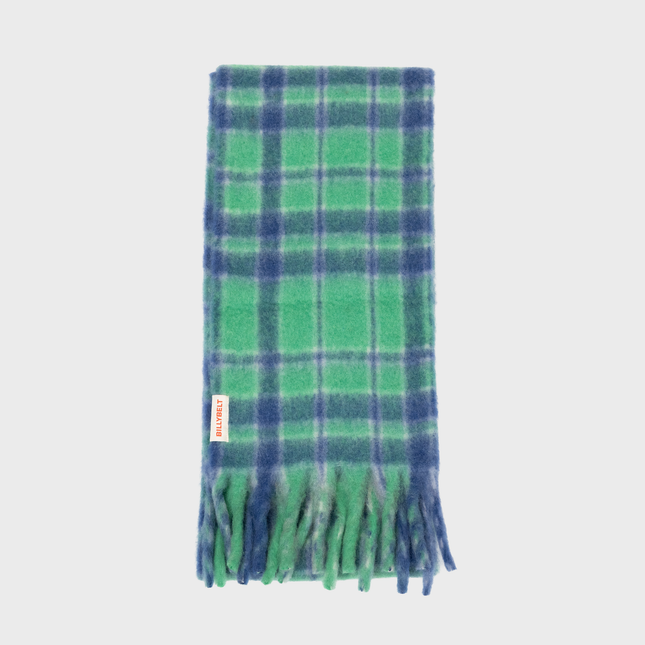 Unisex Fine Mixed Wool Scarf - Navy & Green