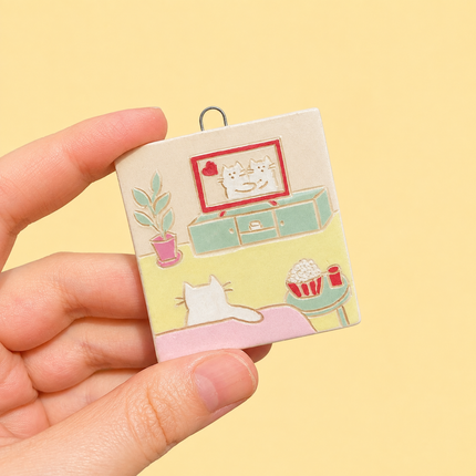 Friday Plans: Fav TV Show & Snacks - Ceramic Wall Hanging