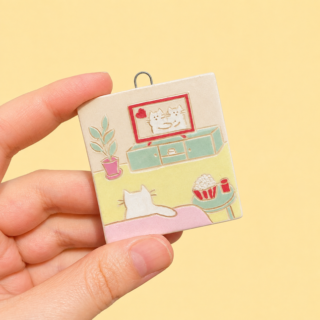 Friday Plans: Fav TV Show & Snacks - Ceramic Wall Hanging