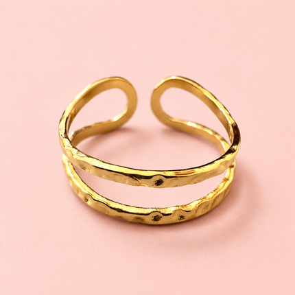 Hammered Stainless Steel Ring 