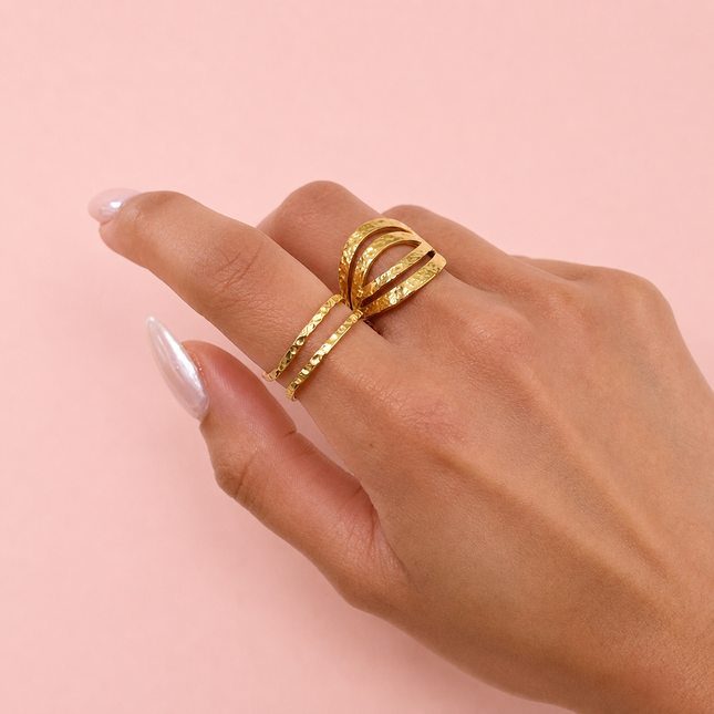 Stainless Steel Ring - Hammered