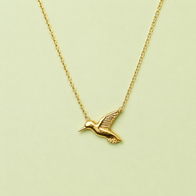 Stainless Steel Necklace - Hummingbird