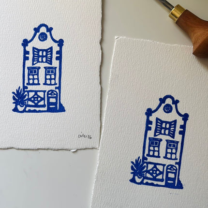 Little Dutch House No.2 - Linocut Print