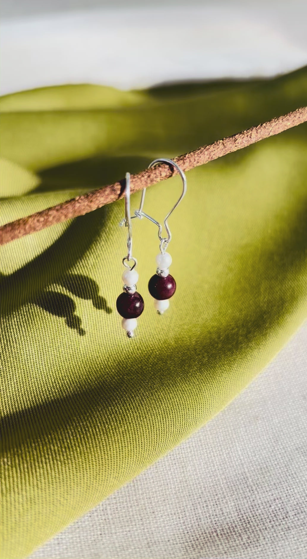 Sterling Silver Earrings with Pearl & Aqeeq - N07