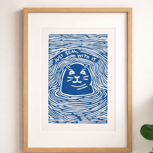 "Just seal with it" Linocut Print
