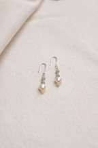 Oorbellen van sterling zilver met parel en natuurstenen - N10