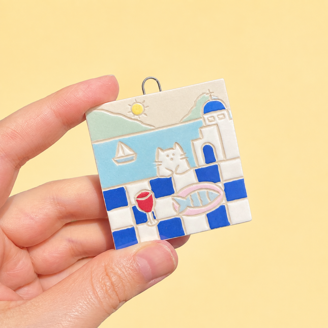 Summer in Mykonos - Ceramic Wall Hanging