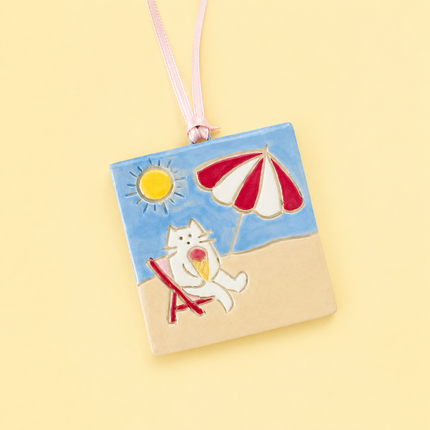 Summertime Happiness - Tiny Ceramic Wall Hanging