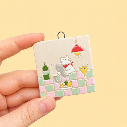 Tiny Happy Hour - Ceramic Wall Hanging